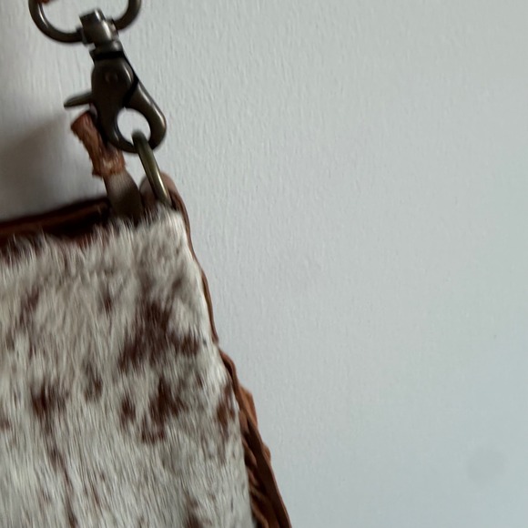 Myra Bag Flouncy Leather Fringe Crossbody Purse with Ponyhair - Picture 6 of 11